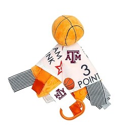 The Learning Lovey Texas A&M University Baby Basketball Tag Toy - College Baby Sensory Crinkle Toys - Soft & Safe - Ideal Baby Stroller Toy - BPA Free w/Stroller Clip (10" x 10" Tag Toy)…
