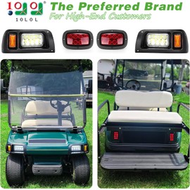 10L0L Club Car DS Headlight Kit - 12V Headlight and Tail Light Kit With Upgrade Harness with Turn Signal Brake Light and Horn Wire