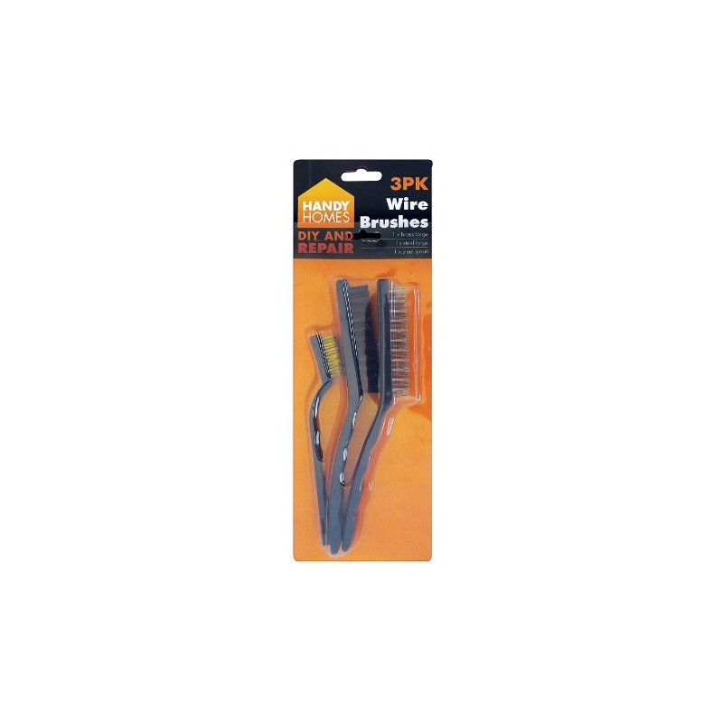 Pack of 3 Wire Brush Cleaning Brushes 1 x Brass