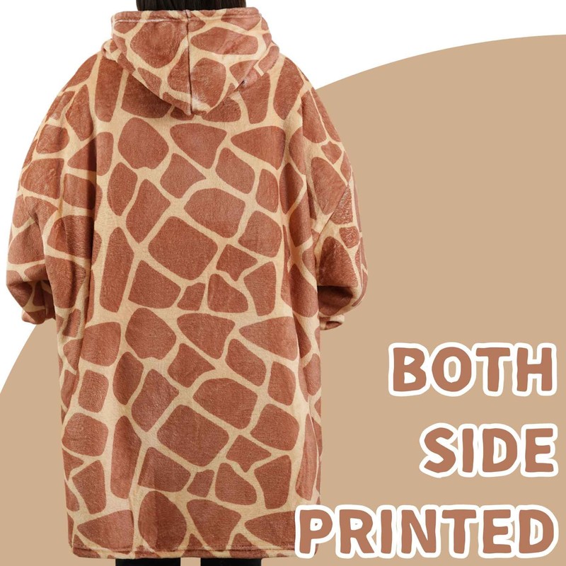 Huglanket Giraffe Gifts for Giraffe Lovers, Wearable Flannel Giraffe Blanket