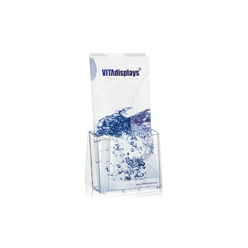 VITAdisplays DIN lang DL Table Brochure Stand as Transparent Flyer