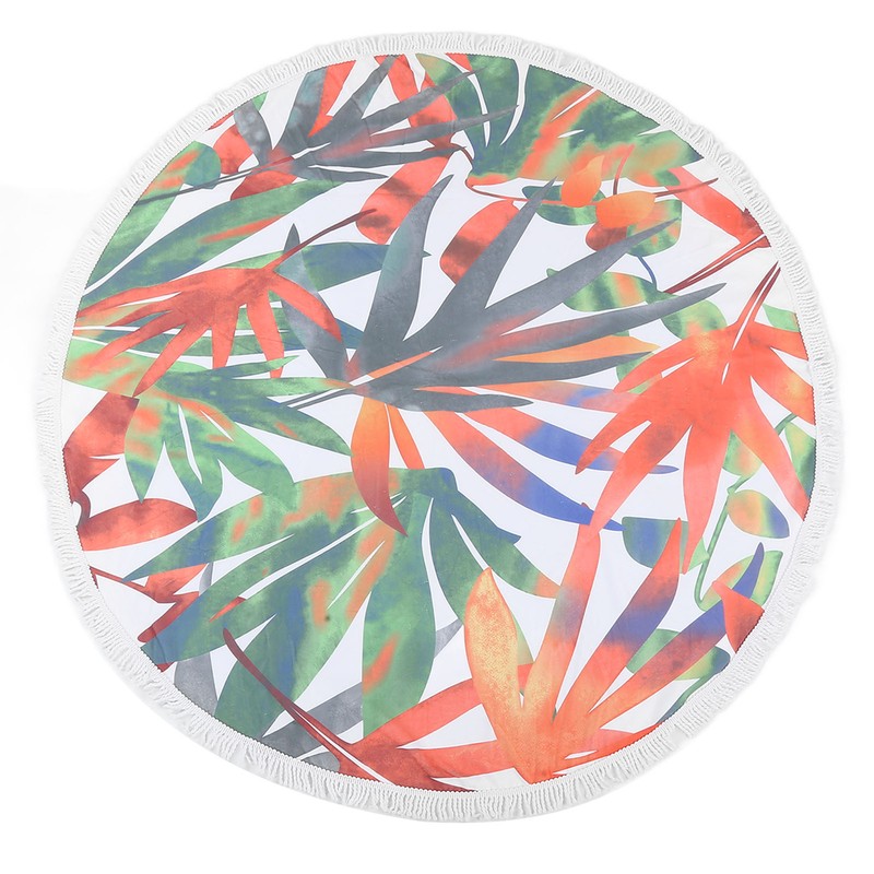 Round Beach Towel Blanket Circular Beach Tassels Blanket Oversized Picnic