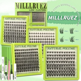 4 Nature Styles Lash Clusters Kit, Cat/ Deer/ Fairy/ Rabbit Eyelash Clusters Extensions with Everything You Need for Beginners and Proficient, DIY at Home Easily