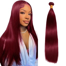 Burgundy Bundles 99J Straight Human Hair Bundle 8A Brazilian Wine Red Human Hair 1 Bundle 30 Inch 99J Burgundy Straight Bundles 100G
