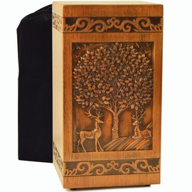 ZDYUEPING Wooden Cremation Urn for Human Ashes, Adult, Male/Female, Large, Design, Tree of Life 250 lbs Capacity