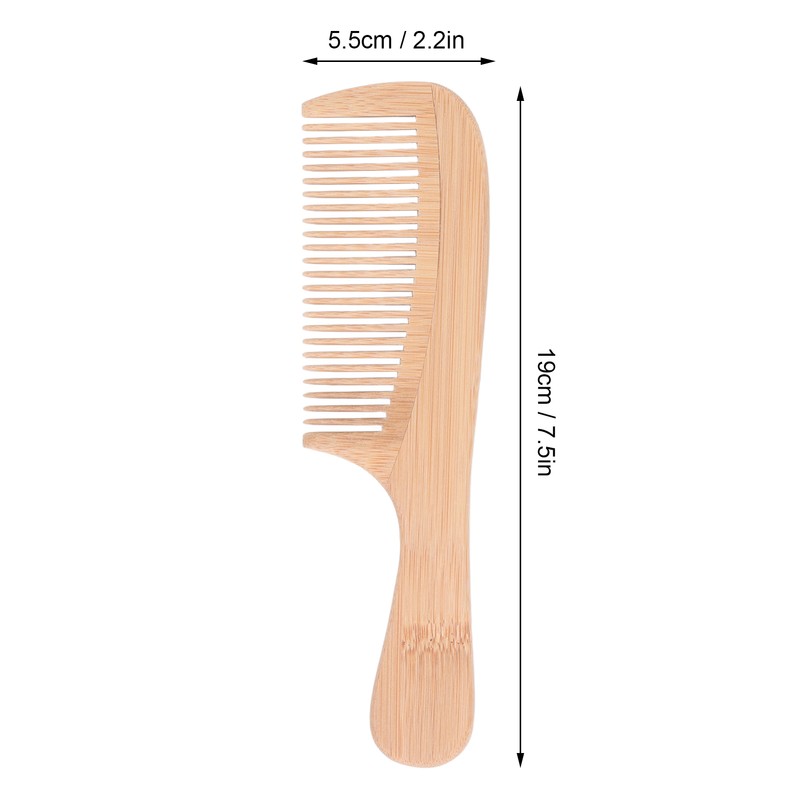 5pcs Bamboo Hair Comb Anti Statics Round Teeth Fragrance Wide