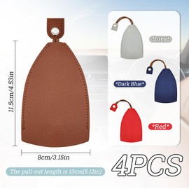 AdiStylinno 4 Pcs Car Key Cases, Creative Pull Out Key Sleeve PU Leather Key Fob Case Portable Cute Key Pouch (Style 2)