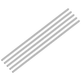 QUARKZMAN 5 Pieces Threaded Rods, M5 x 250 mm, 304 Stainless Steel, Threaded Rod with Metric Full Thread, M5-0.8 Threaded Screw for Furniture and Machine Assembly