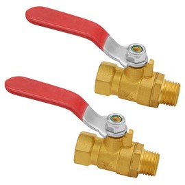 Uenede 2PCS Brass 1/4 Inch NPT Ball Valve 1/4" NPT Female to 1/4" NPT Male Thread Shut-off Mini Valve with Operation Handle Pipe Threaded Fittings for Water/Oil/Gas