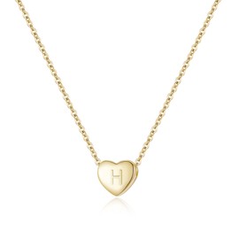 Gold Initial H Heart Necklace Dainty Letter Heart Choker Necklace for Women