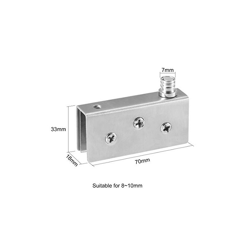 uxcell Adjustable Glass Door Hinges Clamp, Stainless Steel Cabinet Pivot