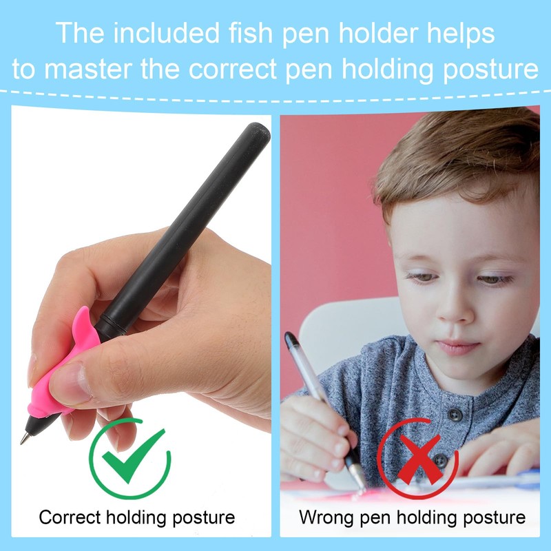 XLIUAX Magic Pens & Refills for Grooved Handwriting Workbooks, Disappearing