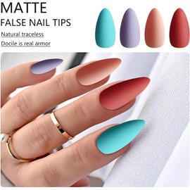 Tips de Uñas Postizas Acrílicas 24 Colores Sólidos, Cobertura Total 576 piezas de uñas cortas, Diseño de punta cuadrada para mujeres y niñas, Decoraciones de uñas, Ampliamente Utilizado