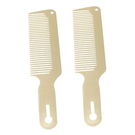 Baluue 2pcs Anti-static Hair Combs Stainless Steel Styling Tools for Hairdressing Smoothing and Cutting for Barbers and Home Use