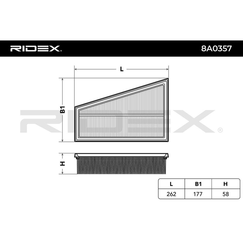 RIDEX 8A0357 Engine Air Filter, Air Filter Insert, Car Filter,