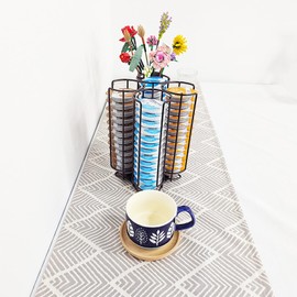 Coffee Capsule Holder,Tassimo Pod Holder - 52 Pod Holder - Rotating Wire Rack (Black 52 Pod Holder)