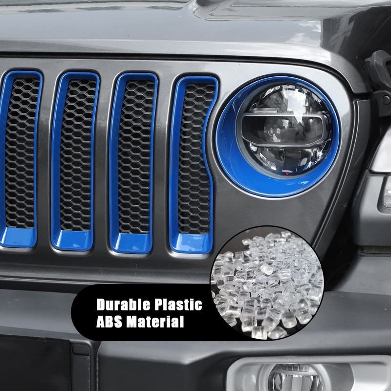 JeCar Front Grill Inserts & Headlight Trim Cover Exterior Accessories