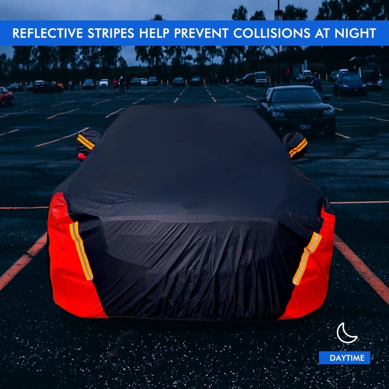 DINGHAO Car Cover Waterproof All Weather for Automobiles, 6 Layers