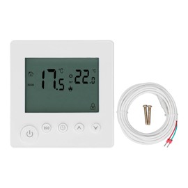 Digital Thermostat 4500W High Power Electric Floor Heating Temperature Control Thermostat for Office Mall AC 90V to 240V White
