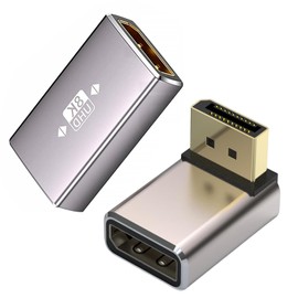 Pack of 2 Displayport Extension, HDMI Corner Adapter, Male to Female Extender Extension Plug, Ultra High Definition Extension Adapter, 8K Vertical Bend 90 Degree DP Male to Female