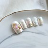 Pink powder beach ball handmade nail tips - Long Square