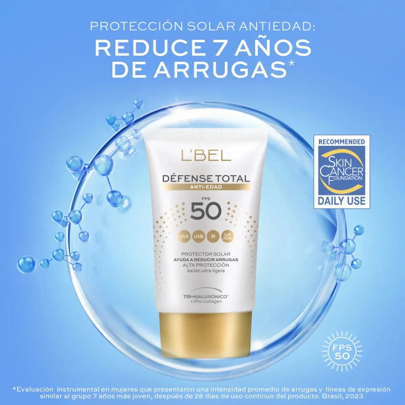 Set De 3 Bloqueadores Facial L'bel Defense Anti-edad Fps50