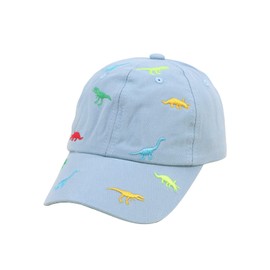 Tidyworm Baseball Cap, Kids Sun Hat, Cute, Dinosaur Embroidery, Cap, Breathable, UV Protection, UV Protection, Wide Brim Hat, Adjustable, For Girls, Boys, Kindergarten, School, Outdoor, Sports, blue