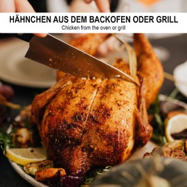COM-FOUR 2 x Chicken Grills - BBQ Chicken Roaster for Grill Chicken - Poultry Holder for Cooking Broiler - Roast Chicken Holder with Drip Tray for the Oven