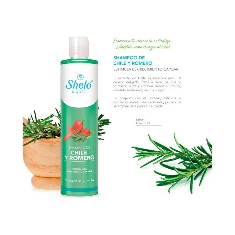 Shampoo Chile Romero 400ml Nutritivo Anticaída