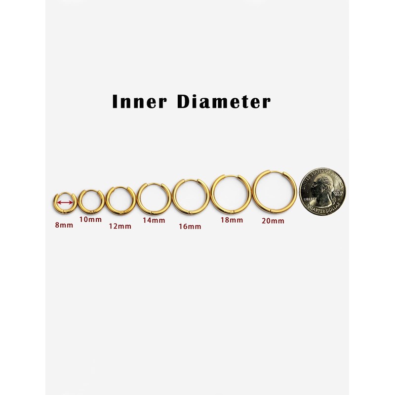 10G 20mm Gold Hoop Earrings for Women Gold Earrings for