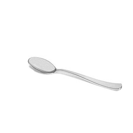 Plastic Shiny Metallic Spoons - 6.75" | Silver | 24 Pcs.