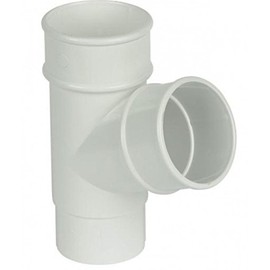 FLOPLAST 68mm Round 67 Degree Downpipe Branch - White