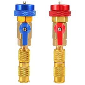Namvo Valve Core Quick Remover Installer Kit, Adjustable High Pressure (Red) and Low Pressure (Blue) Valve Core Removing and Recharging Tool for Air Conditioner, Pack of 2