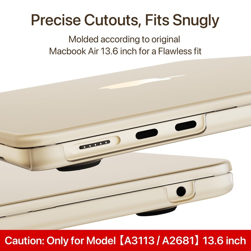 Soonjet Compatible for MacBook Air 13.6 inch Case M4 M3