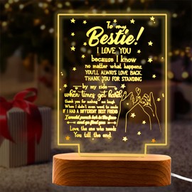 Gifts for Bestie, Best Friend Birthday Gifts, Acrylic Night Light Gift with Touching Words, 3D Illusion Lamp Gifts, Bedroom Decor Light, Bestie Gifts for Christmas, Valentine's Day, Thanksgiving