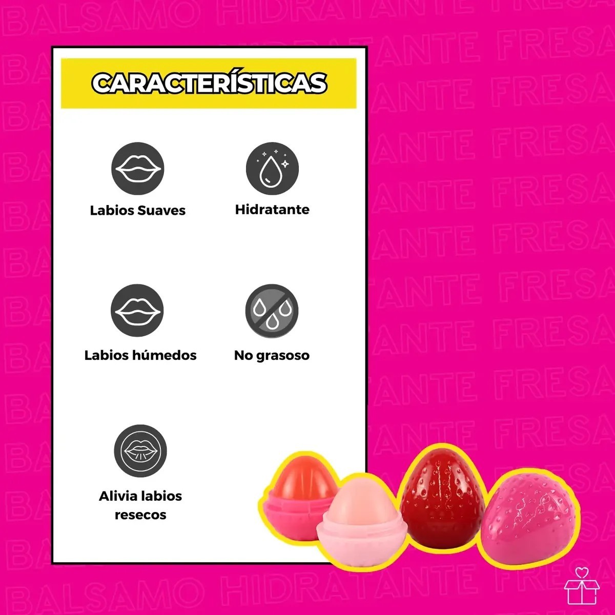 Bálsamos Hidratante De Labios Resecos De Fresa Rosas 24 Pza