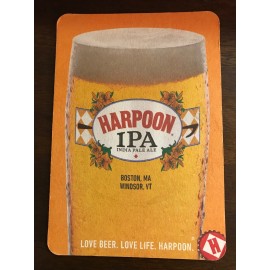 HARPOON IPA Orange Beer COASTER, Mat, Boston, MASSACHUSETTS & VERMONT