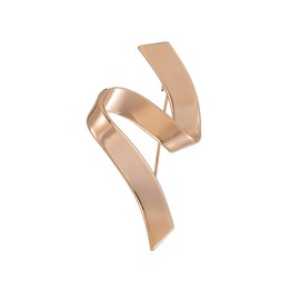 Elegant Ribbon Brooch Pin for Women Ladies Gold/Silver/Rose Gold Plated Minimalist Wave Curved Line Lapel Pins for Dress Suit Accessories Trendy Jewelry Boutonniere Corsage Wedding Party, Medium