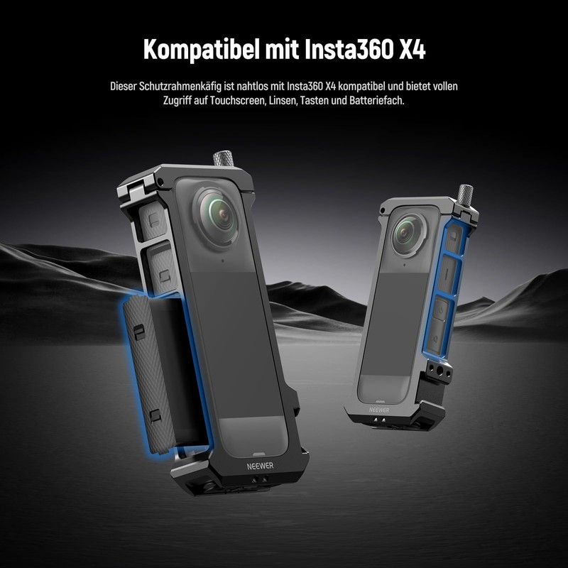 NEEWER X4 Action Camera Cage Case with Folding Fingers Compatible