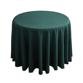Round Tablecloth Satin,Solid Color Polyester Kitchen Dining Room Table Cloth For Christmas Wedding Table Cover Hotel Banquet Birthday Party Garden Home Decor,Dark Green,160cm Round