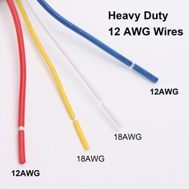 Weasch JD1912 Car Relay Harness, 12V 40A, 4 Pin SPST, Iron Backrest with 12AWG Harness Sockets, Automotive Switches and Starters, for Automotive Truck Van Motorcycle Boat (2)