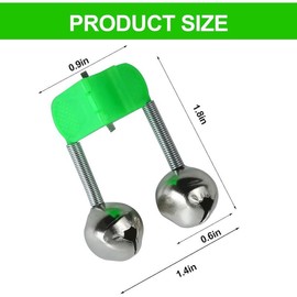 46 count 3rd Generation Plastic Fishing Bells, Fishing Rod  Bell with Extra Loud Dual Alert Bells Clip, Fishing Bells for Rods, Easy for Night, Ice Fishing, Green.