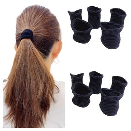 10 Pcs Black Hair Bands for Men and Women Sports Adults Kids Physical Education No Knots or Joints Hair Band Tie Tight No Decoration Tangle Free