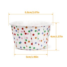 Spesh 50 Pcs Paper Cupcake Cases Small Muffin Cases for Baking Disposable Cupcake Baking Cups for Weddings,Christmas,Birthday(Coloured dots)