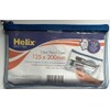 HELIX CLEAR EXAM PENCIL CASE ASSORTED COLOURED ZIPS TRANSPARENT 203