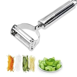 Julienne Peeler，Stainless Steel Vegetable Peeler,Double-Sided Blade Vegetable Julienne Cutter and Fruit Slicer，Dual Blade Multifunction Potato Peeler