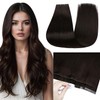 Tape in Weft Hair Extensions, Darkest Brown 18 Inch