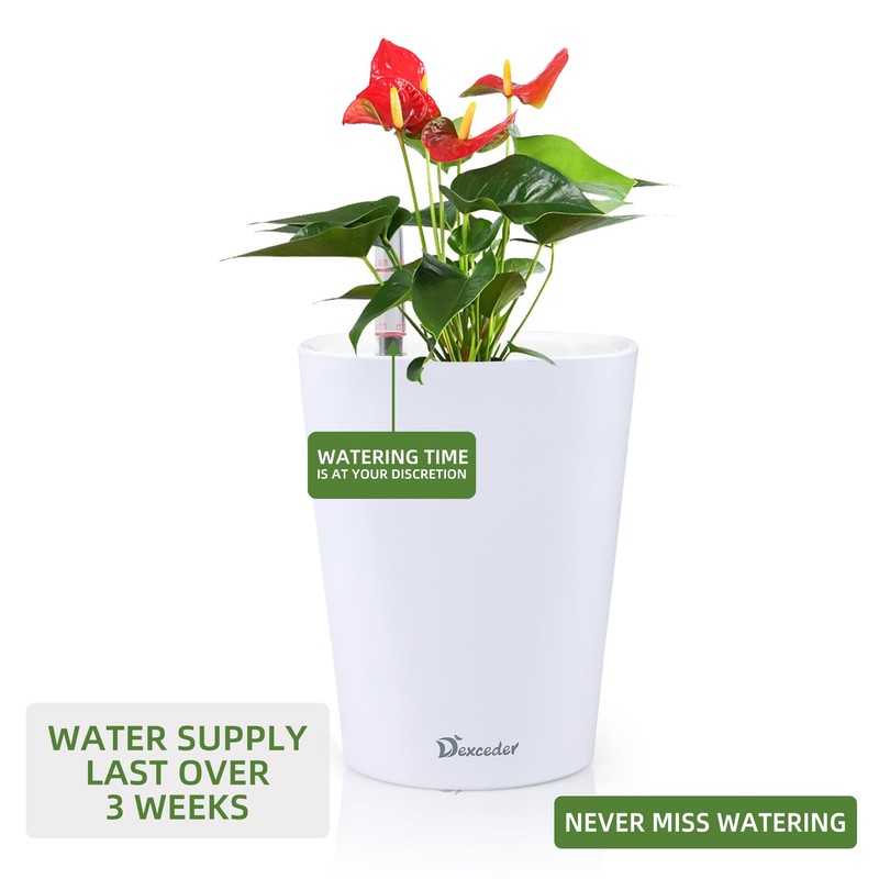 Dexceder 6x7 Self Watering Planter Indoor Outdoor, High Gloss Table