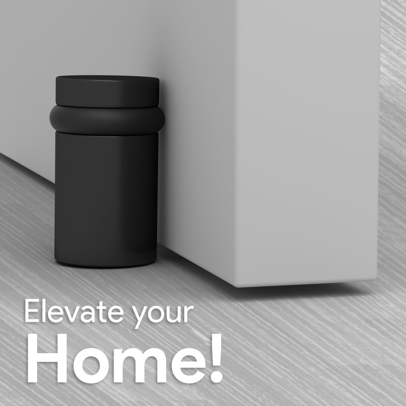 Mega Handles Floor Door Stopper, Black Stopper Quickly Installed Wall