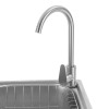Stainless Steel Single Basin Kitchen Sink Simple Laundry Sink +Faucet